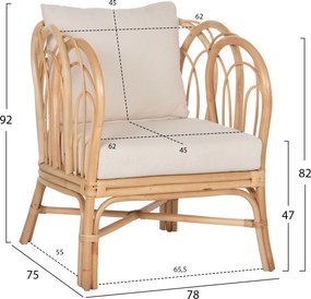 ΠΟΛΥΘΡΟΝΑ ESTOR HM9817 RATTAN ΣΕ ΦΥΣΙΚΟ-ΛΕΥΚΟ ΜΑΞΙΛΑΡΙ--Β'ΔΙΑΛΟΓΗΣ 78x75x92Υ εκ.