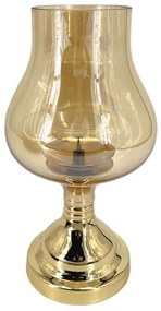 Κηροπήγιο Λάμπα 15-00-23947 Φ16x31cm Gold Marhome Metal, Glass