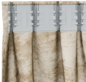 vidaXL κουρτίνες βελούδου  2 τεμ με τσέπες κρεμ 260 x 140 εκ