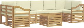 vidaXL Σειρά Καναπέ Εξωτερικού 8 pcs Λευκό και Κρεμ Πολυεστέρας