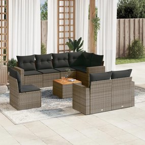 vidaXL Patio Sofa Set Grey and Dark Grey