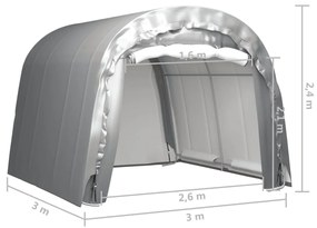 vidaXL Τέντα Αποθήκευσης Γκρι 300 x 300 εκ. Ατσάλινη