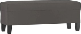 vidaXL Πάγκος Γκρι 100 x 35 x 41 εκ. από Συνθετικό Δέρμα