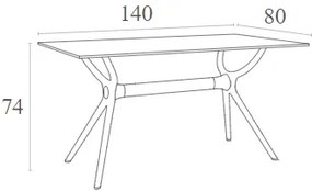 Τραπέζι Air 140Χ80Εκ. White Laminate 12Mm