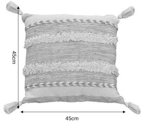 Μαξιλάρι Rozi Inart μπεζ ύφασμα 45x45x2.5εκ 45x2.5x45 εκ.