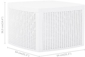 vidaXL Βοηθητικό Τραπέζι Λευκό 54 x 54 x 36,5 εκ. Πλαστικό