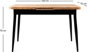 Τραπέζι Επεκτεινόμενο Πεύκο Atlantic AY 120x70x75