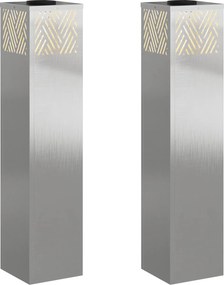 vidaXL Ηλιακό LED Φως Δρόμου 2 pcs Θερμό λευκό 18 x 18 x 80 εκ.