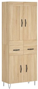vidaXL Ντουλάπι Sonoma δρυς 69,5 x 34 x 180 εκ. από Επεξεργασμένο Ξύλο