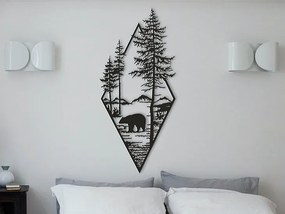 Intra απο ξύλο plywood 3mm-4mm πάχος - Διακόσμηση τοίχου Bear In The Woods Δίασταση 30x30 cm Intraeaxys-67wlrmm1