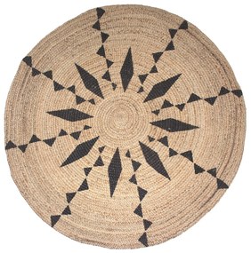 Χαλί Γιούτα DUOMO BLACK &#8211; 150×150 cm 150cm-Στρογγυλό