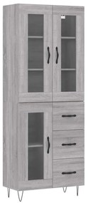 vidaXL Ντουλάπι Γκρι Sonoma 69,5 x 34 x 180 εκ. Επεξεργασμένο Ξύλο