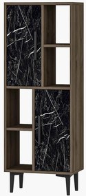 Βιβλιοθήκη Leni 475OLV1607 50x29,6x135cm Marble Effect Black-Walnut