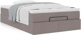 vidaXL Οθωμανικό κρεβάτι με στρώμα Taupe 120x200cm ύφασμα