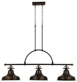 Κρεμαστό Φωτιστικό Οροφής 3xE27  Καμπάνες 133cm  Emery Elstead Lighting QZ-EMERY3P-PN Μπρονζέ