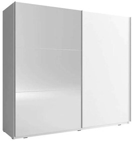 Ντουλάπα Δίφυλλη Συρόμενη Με Καθρέπτη 24112-MK2w-200 200x214x63cm White Two Door Particle Board