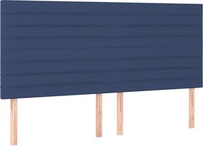 vidaXL Κρεβάτι Boxspring με Στρώμα Μπλε 180x200 εκ. Υφασμάτινο