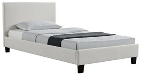 Κρεβάτι Nevil μονό 100x200 PU χρώμα λευκό ματ 106x212x87 εκ.