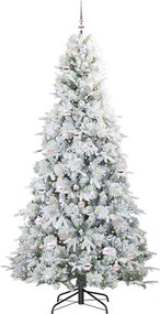 vidaXL Τεχνητό Χριστουγεννιάτικο Δέντρο με Άξονα με βάση Λευκό 240 cm
