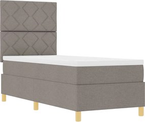 vidaXL LED Κρεβάτι με βάθρο με στρώμα Taupe 80 x 200 cm ύφασμα