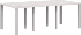 vidaXL Σέτ φαγητού για κήπο με μαξιλάρι 7 pcs Λευκό και Taupe PP