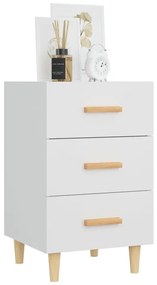 vidaXL Κομοδίνο Λευκό 40 x 40 x 66 εκ. από Επεξεργασμένο Ξύλο