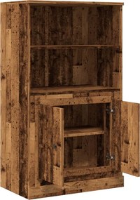 vidaXL Ντουλάπι Όψη Παλαιού Ξύλου 60 x 35,5 x 103,5 εκ. Επεξ. Ξύλο