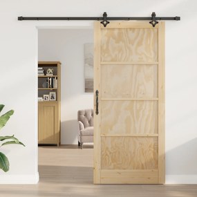 vidaXL Συρόμενη Πόρτα με Σετ Εξαρτημάτων 'ORKDAL' Μασίφ Ξύλο Πεύκου