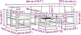 vidaXL Σειρά Καναπέ Εξωτερικού 6 τμχ.
