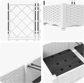 vidaXL Γλάστρα Κήπου 3 τμχ. Λευκό 120 x 40 x 125,5 εκ. PP