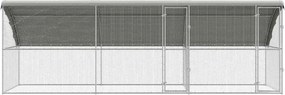 vidaXL Κλουβί για κότες 3 τεμ. Ασημί 600 x 200 x 200 εκ.
