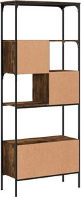 vidaXL Βιβλιοθήκη 5 Επιπέδων Καπνιστή Δρυς 76x33x188,5 εκ. Επεξ. Ξύλο