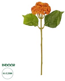 GloboStar® Artificial Garden ORANGE SEDUM BRANCH 21338 Τεχνητό Διακοσμητικό Κλαδί Πορτοκαλί Σέδο Y38cm