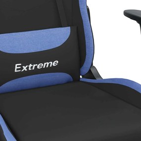 VidaXL Καρέκλα Μασάζ Gaming Μαύρη και Μπλε Υφασμάτινη