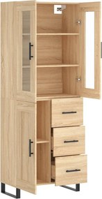 vidaXL Ντουλάπι Sonoma δρυς 69,5 x 34 x 180 εκ. από Επεξεργασμένο Ξύλο