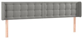 Κεφαλάρι Κρεβατιού LED Ανοιχτό Γκρι 163x16x78/88 εκ. Βελούδινο 3123724