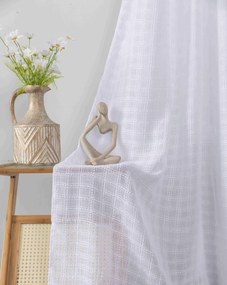 Κουρτίνα Με Τρέσα Ημιδιάφανη 270x280cm Λευκό 6779-12
