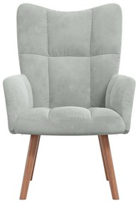vidaXL Πολυθρόνα Relax Ανοιχτό Γκρι Βελούδινη
