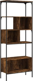 vidaXL Βιβλιοθήκη 5 Επιπέδων Καπνιστή Δρυς 76x33x188,5 εκ. Επεξ. Ξύλο