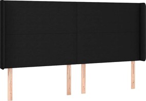 vidaXL Κρεβάτι Boxspring με Στρώμα Μαύρο 180x200 εκ. Υφασμάτινο