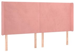 vidaXL Κεφαλάρι με Πτερύγια Ροζ 203x16x118/128 εκ. Βελούδινο