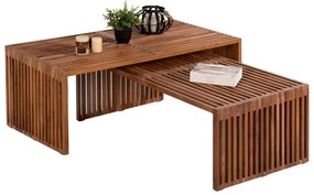 Τραπέζια Σαλονιού (Σετ 2Τμχ) Nya HM9548 116x60x46,5cm Από Teak Ξύλο Natural Wood