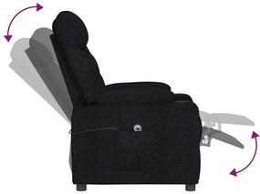 vidaXL Πολυθρόνα Ανακλινόμενη Ηλεκτρική Μαύρη Υφασμάτινη