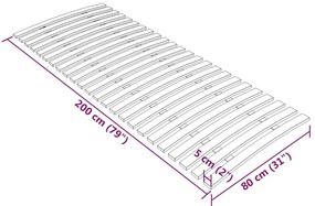 Τελάρο Κρεβατιού με 24 Σανίδες 80 x 200 εκ. - Καφέ