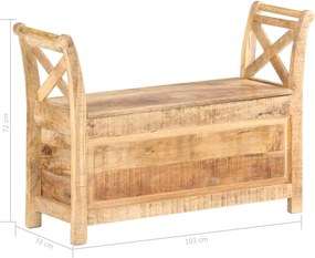 vidaXL Πάγκος Χολ 103 x 33 x 72 εκ. από Μασίφ Ξύλο Μάνγκο
