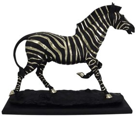 Διακοσμητικό Επιτραπέζιο Zebra 253-223-501 31,2x10x25,8cm Black-Gold Polyresin