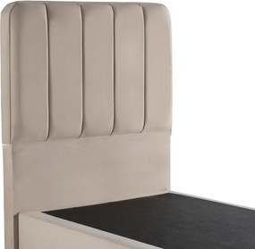 Κρεβάτι μονό Lunda pakoworld κρεμ βελούδο 90x200εκ