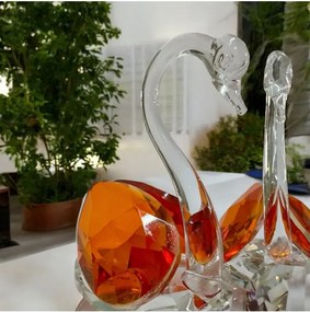 Stewehome Σετ 2 τεμαχίων καρδιές από γυαλί 7x10 cm