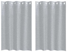vidaXL Κουρτίνες με κουρτίνες 2 pcs Σκούρο γκρι 140x140εκ Πολυεστέρας
