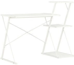 vidaXL Γραφείο με Ράφια Λευκό 116 x 50 x 93 εκ.